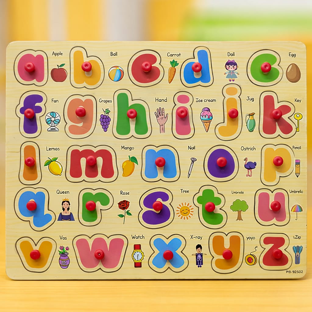 Montessori Wooden Puzzle Picture Board With Knobs