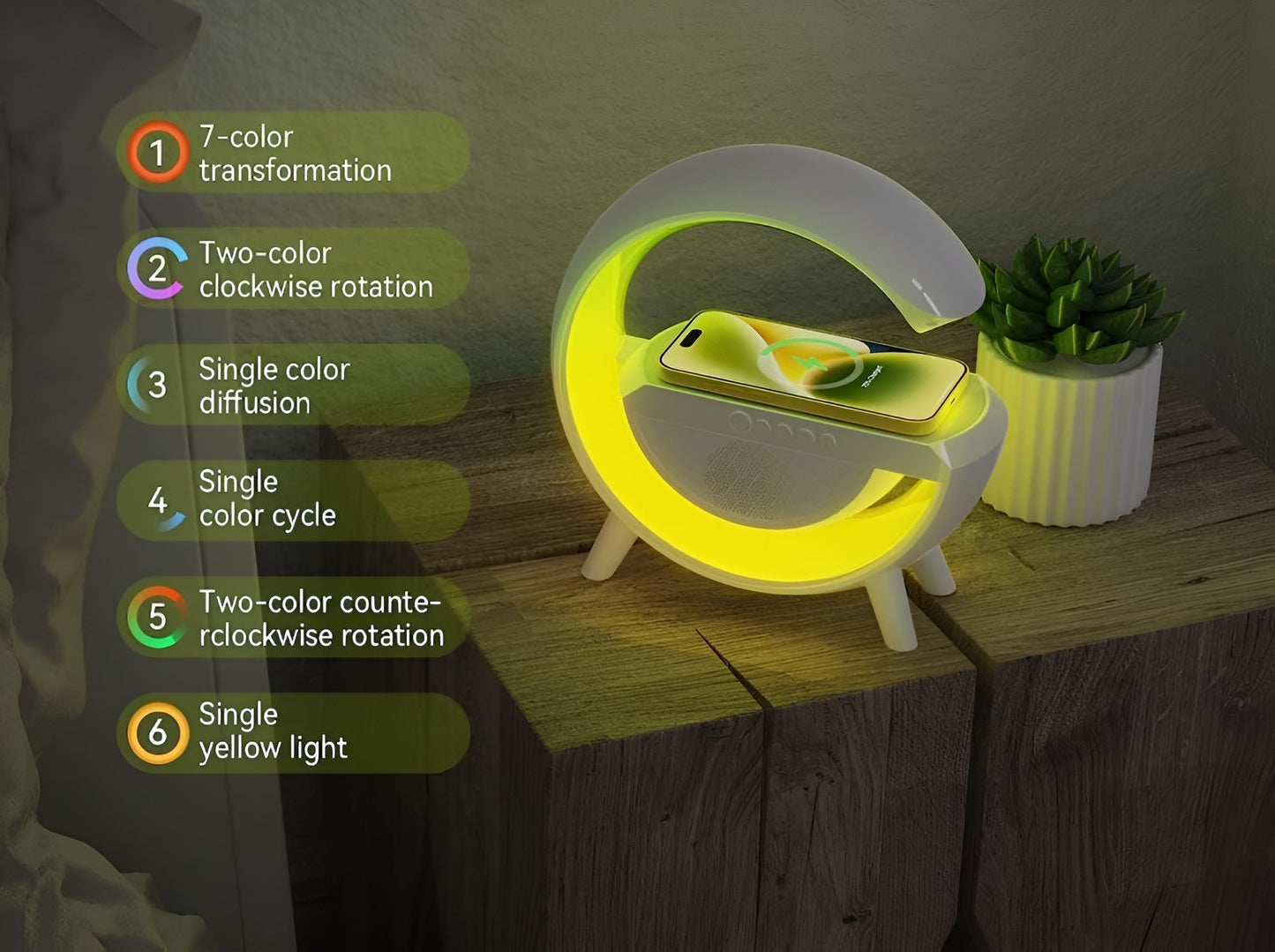 RGB Light Table Lamp Wireless Charger