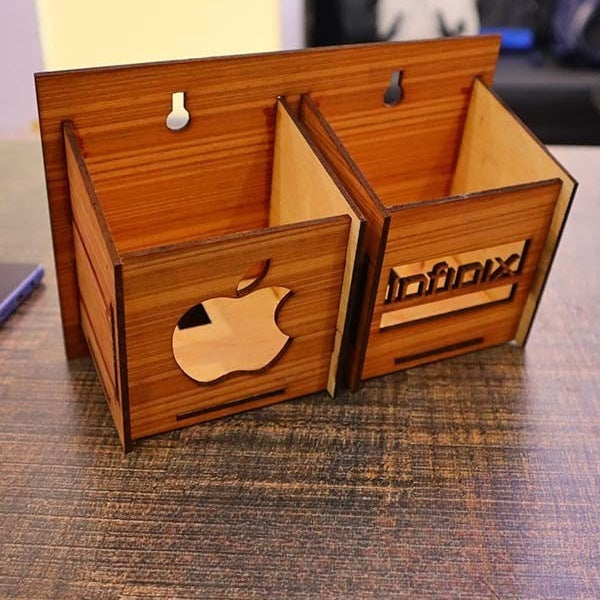 Wall Mounted Wooden Mobile Charging Holder