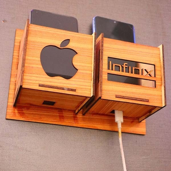 Wall Mounted Wooden Mobile Charging Holder