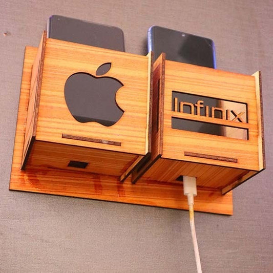 Wall Mounted Wooden Mobile Charging Holder