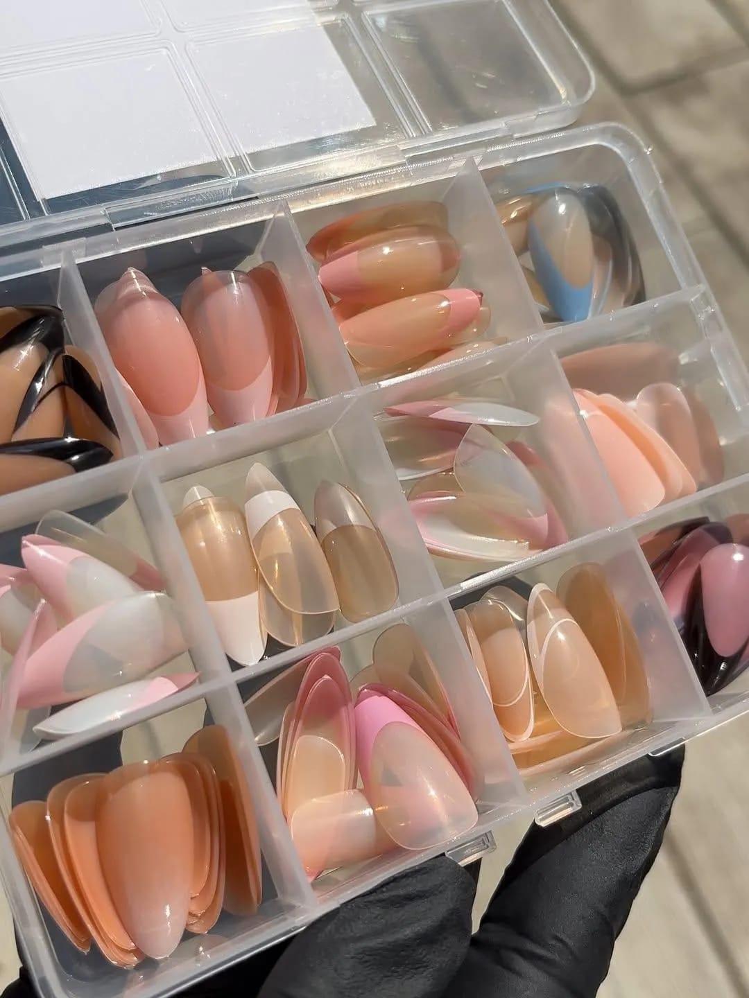 144 Pcs Multicolor False Nails Box