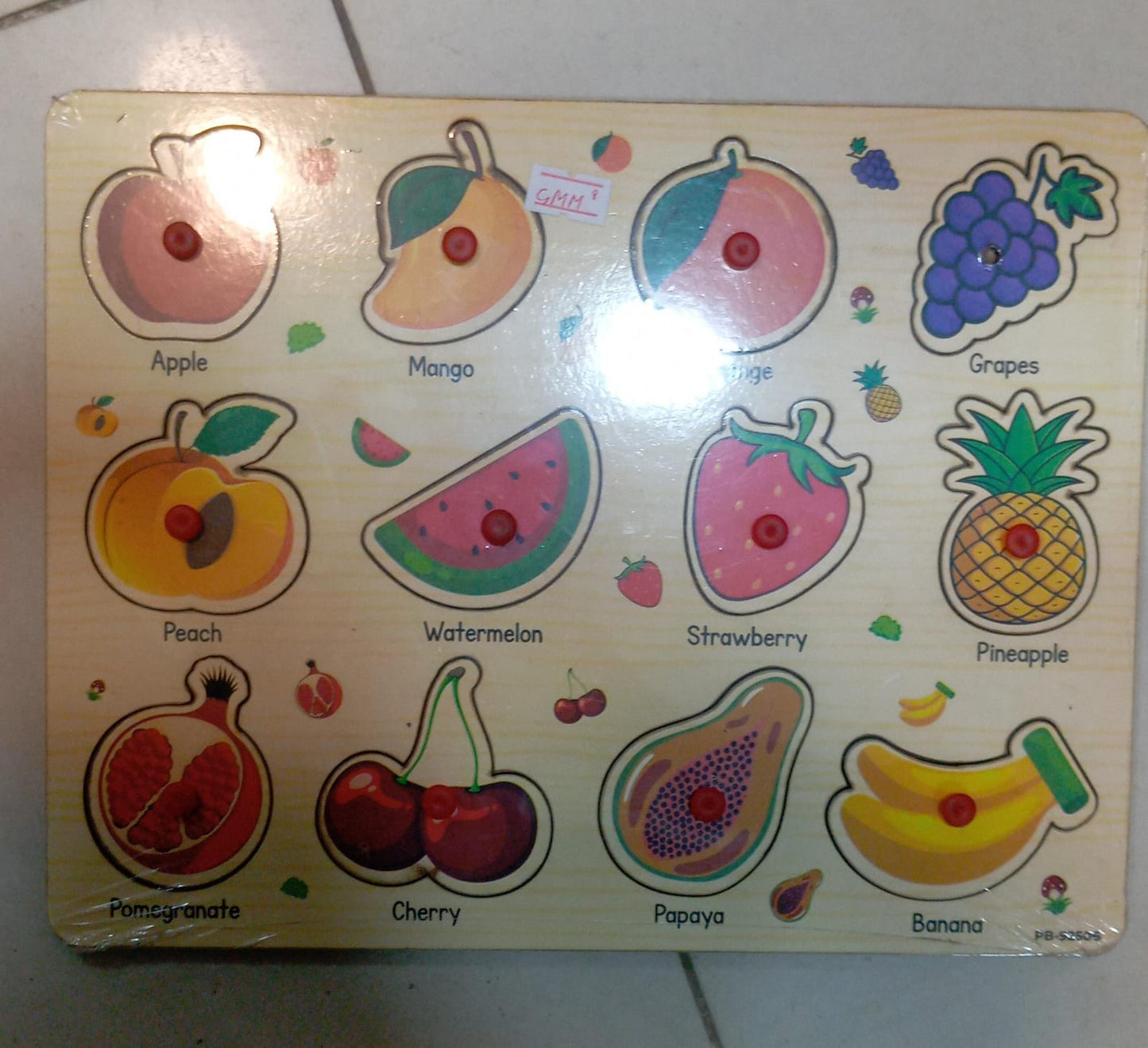 Montessori Wooden Puzzle Picture Board With Knobs