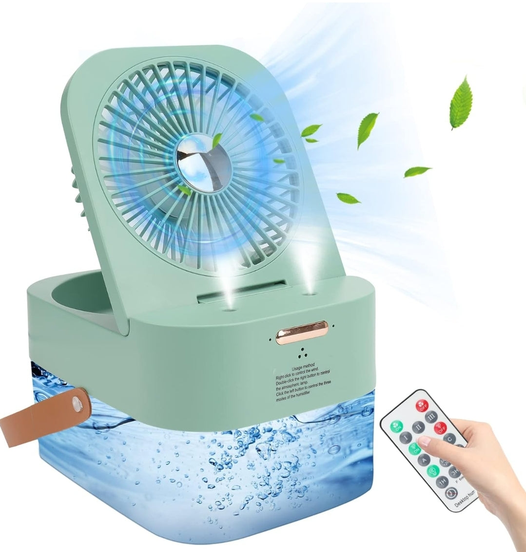 Mini Fan with Cool Mist, Portable Air Cooler