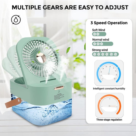 Mini Fan with Cool Mist, Portable Air Cooler