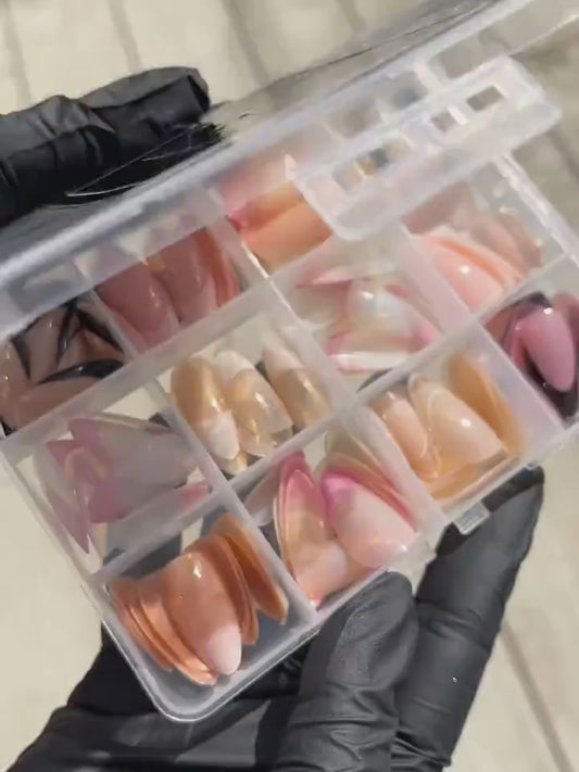 144 Pcs Multicolor False Nails Box